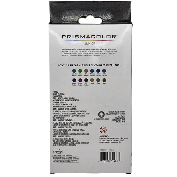 Prismacolor Junior Metallic Colored Pencils Set Of 12 - Picture 2 of 2